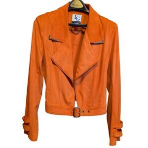 Lena Gabrielle Women's 6 Soft Moto Riding Baddie Crop Faux Zip Jacket